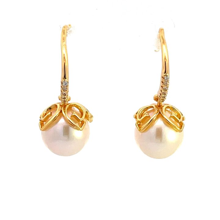Georgini Gold Plated Palm Cove Pearl Earrings