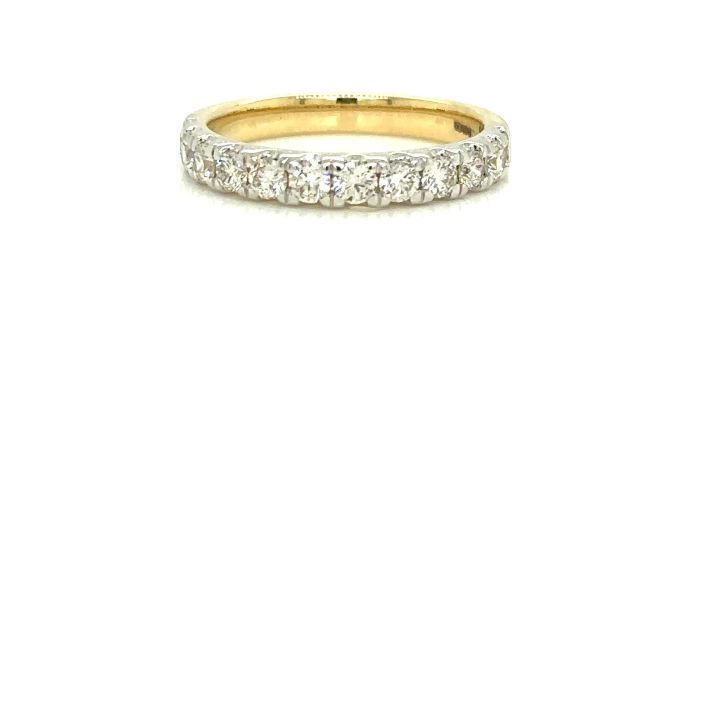 9ct Yellow Gold 0.75ct Diamond Half Eternity Style Ring