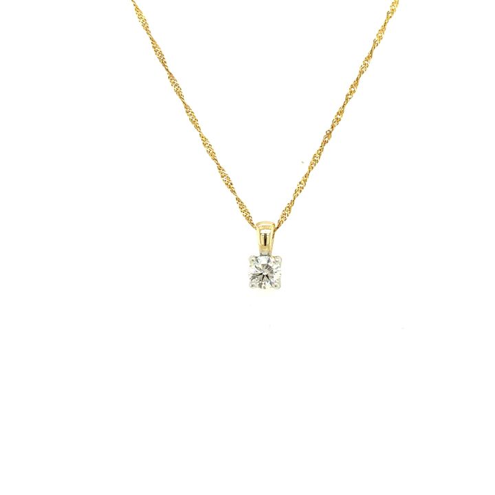 9ct Yellow Gold 0.25ct Diamond Pendant