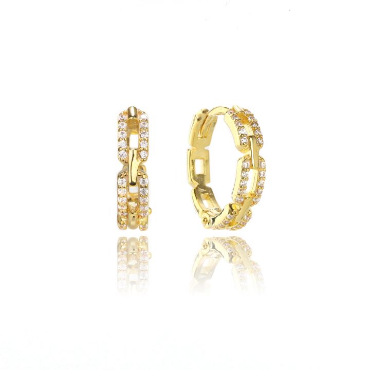 Georgini Gold Plated Goddess Link Hoop Earrings