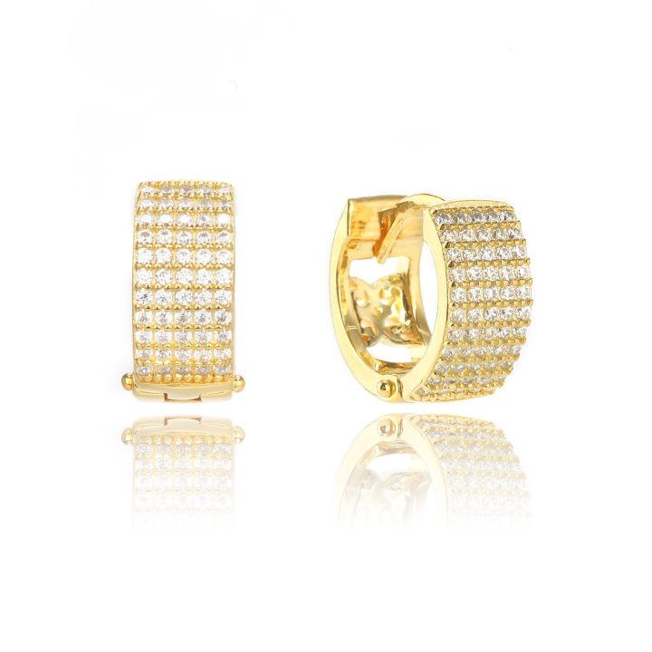 Georgini Gold Plated Goddess Pave Hoop Earrings