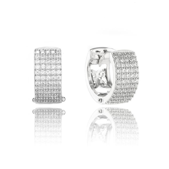 Georgini Silver Goddess Pave Hoop Earrings