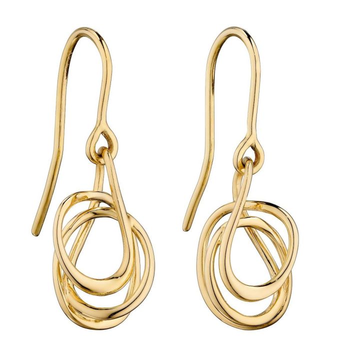 9ct Yellow Gold Wire Drop Earrings