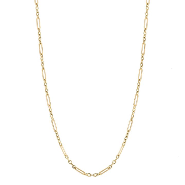 9ct Yellow Gold Small Elongated Link Necklace