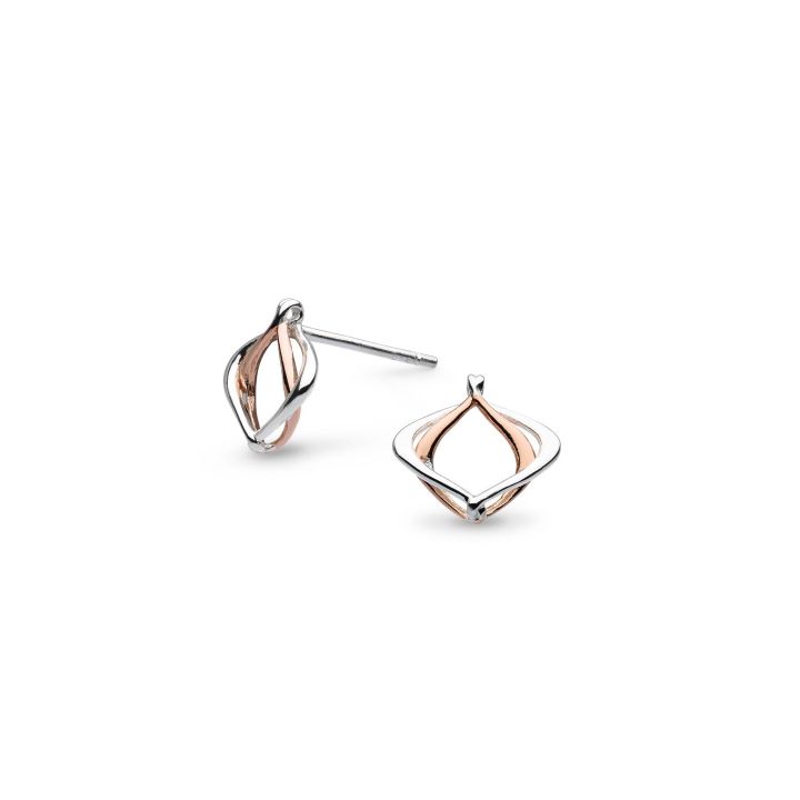 Kit Heath Silver & Rose Alicia Stud Earrings