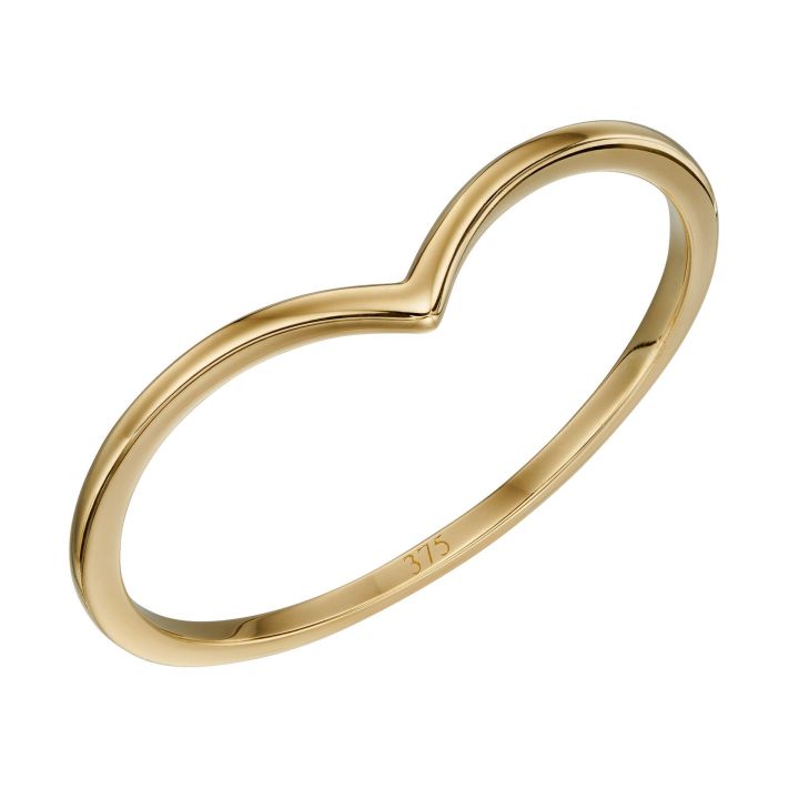 9ct Yellow Gold Wishbone Ring