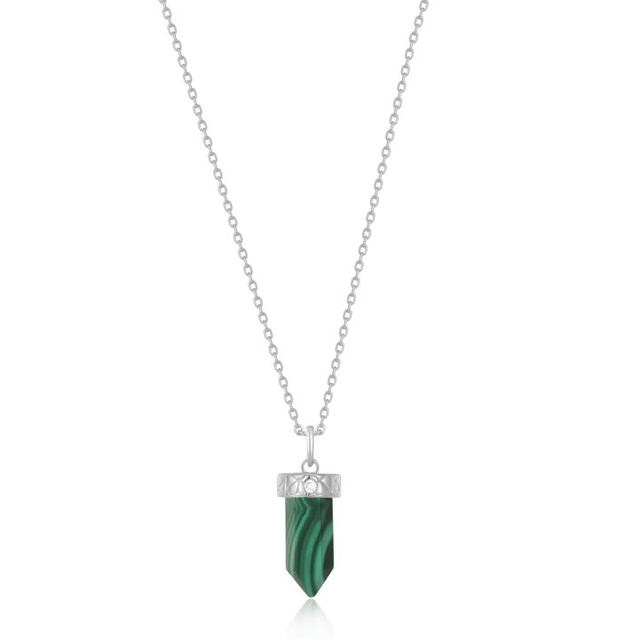 Ania Haie Silver Malachite Point Pendant