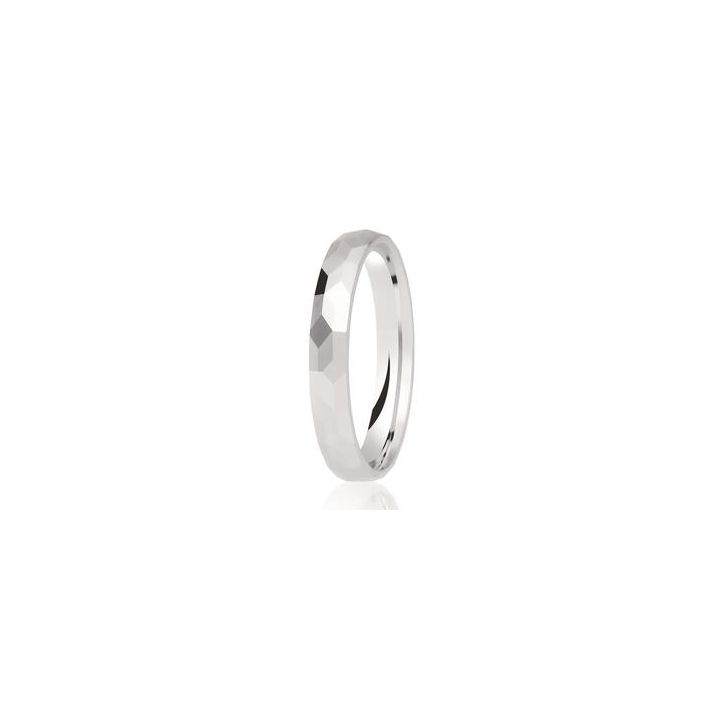 9ct White Gold Diamond Cut 3mm Wedding Ring