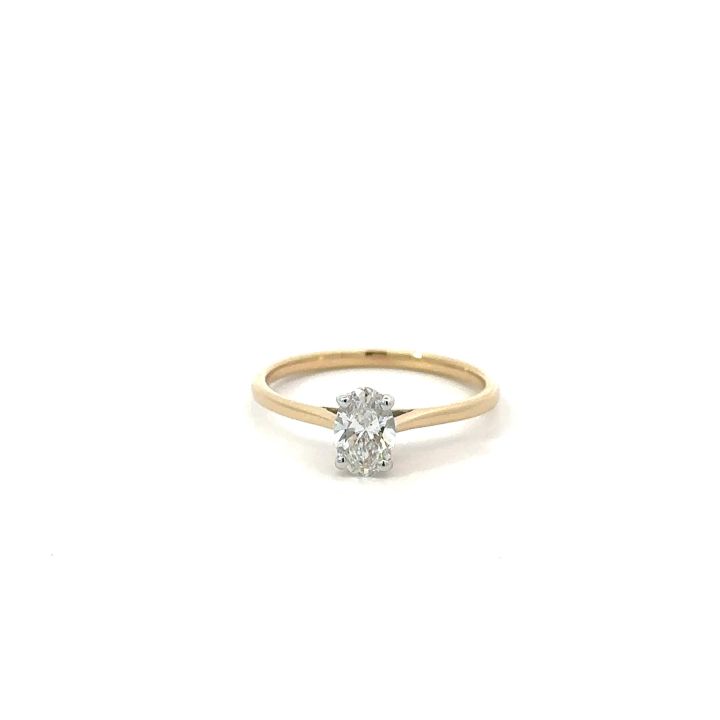 9ct Yellow Gold Oval Lab Grown Diamond Ring