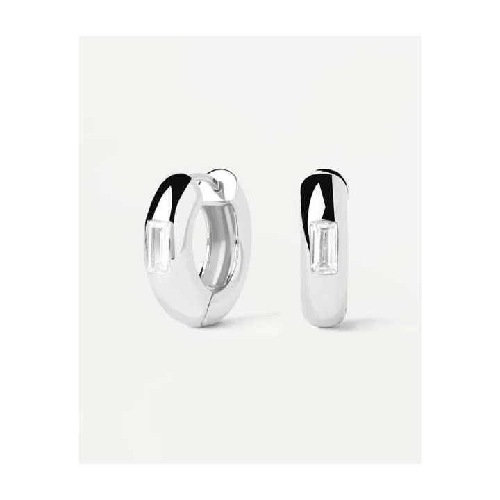 PDPAOLA Silver Kali Hoop Earrings