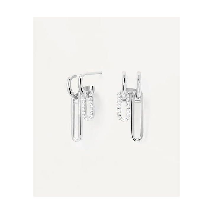 PDPAOLA Silver Nexa Drop Earrings