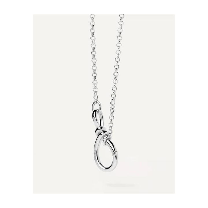 PDPAOLA Silver Stacker Clasp Necklace