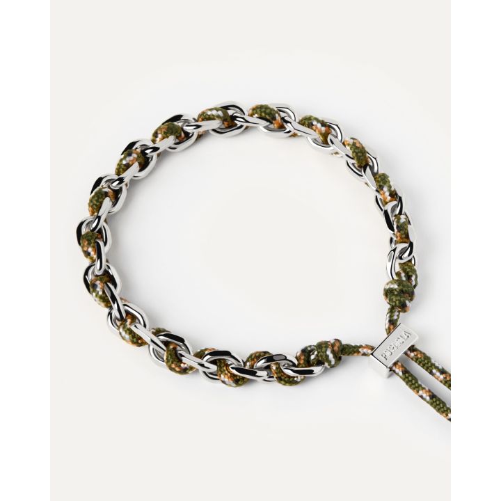 PDPAOLA Cottage Rope & Silver Chain Bracelet