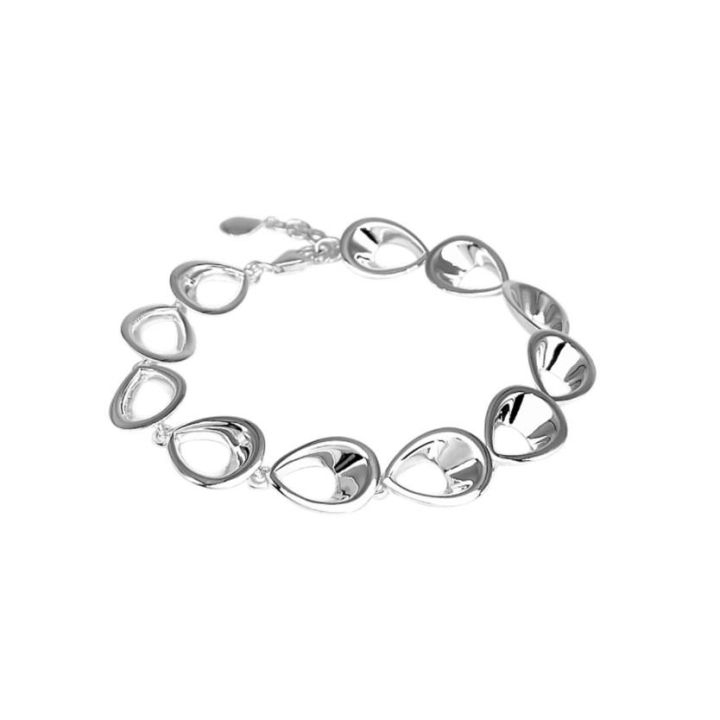 Lumi Silver Open Pearshaped Link Bracelet