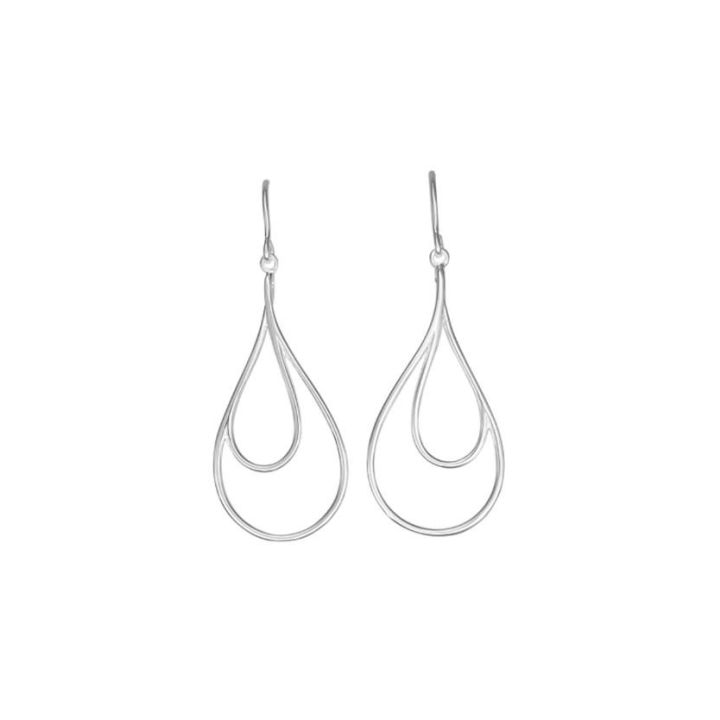 Lumi Silver Double Open Teardrop Earrings