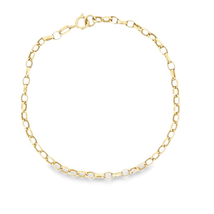 Pre Owned 9ct Yellow Gold Belcher Bracelet