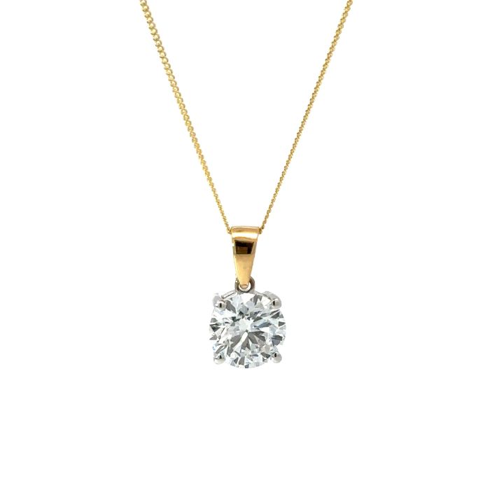 18ct Yellow Gold 2.01ct Lab Grown Diamond Pendant