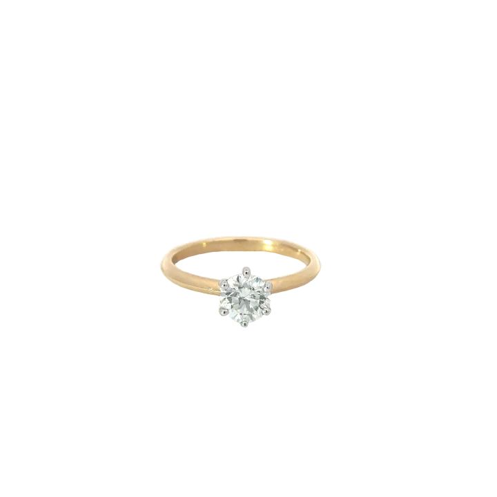 18ct Yellow Gold 0.81ct Round Brilliant Cut Diamond Solitaire Ring