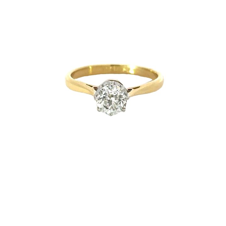 Pre Owned 18ct Yellow Gold & Platinum 0.75ct Old Cut Diamond Ring