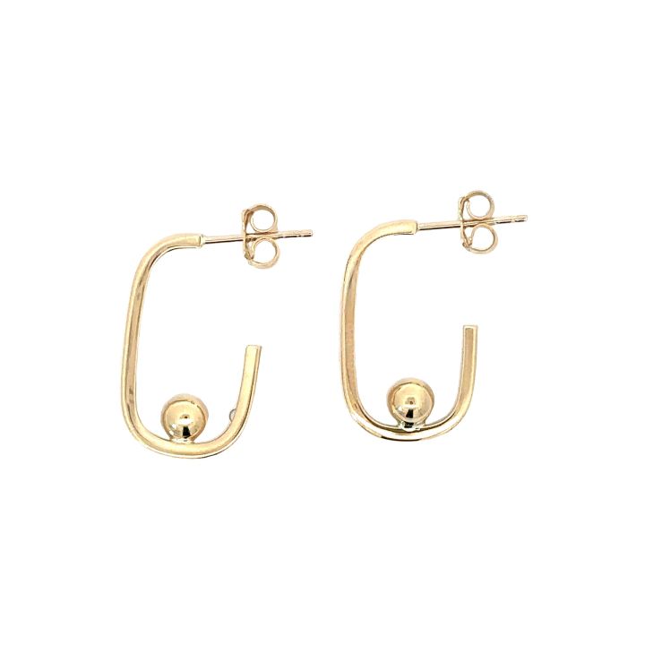 9ct Yellow Gold 3/4 Ball Hoop Earrings