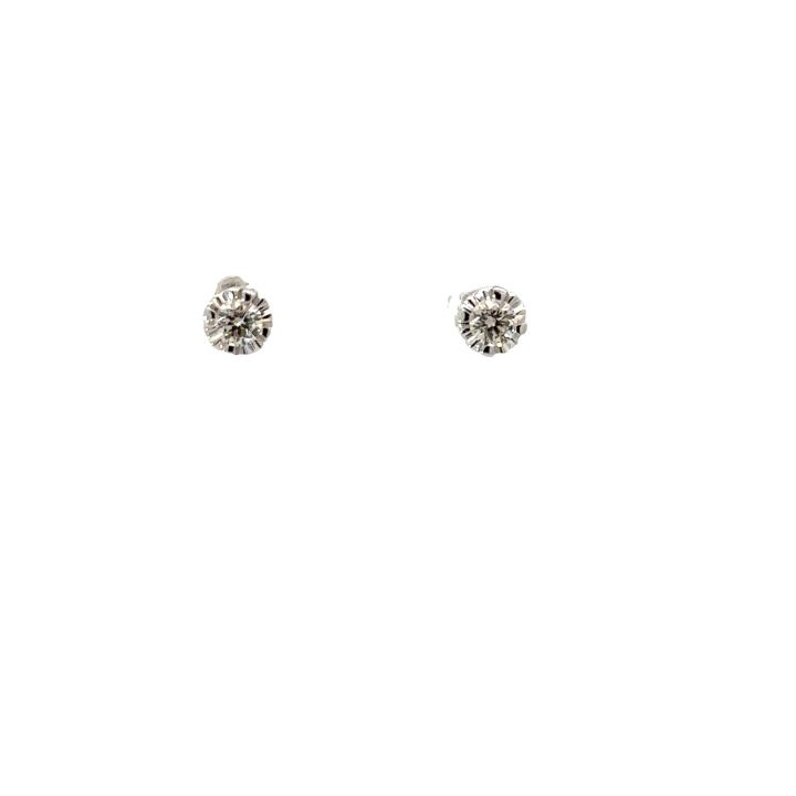 9ct White Gold 0.25ct Illusion Set Diamond Earrings