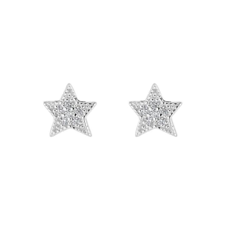 Dew Star Stud Earrings with Cubic Zirconias
