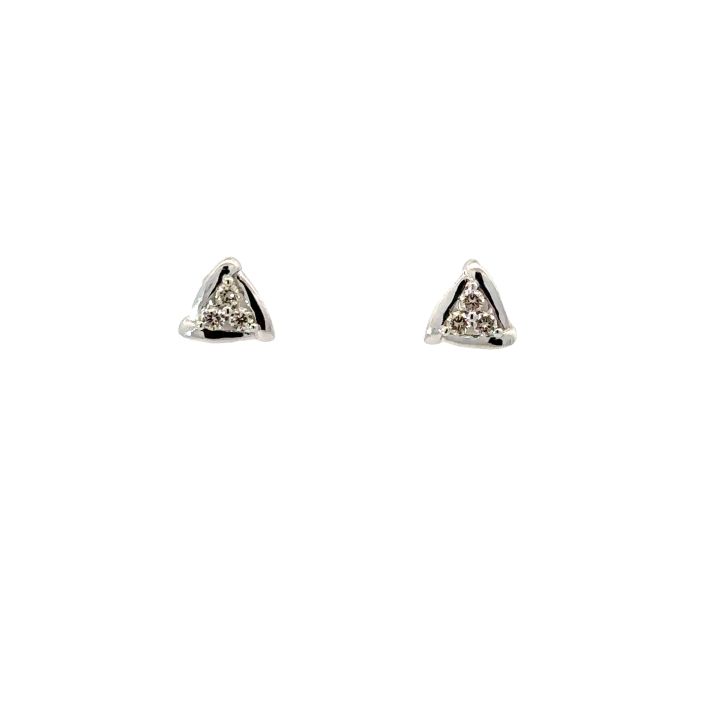 9ct White Gold Triangle Diamond Stud Earrings