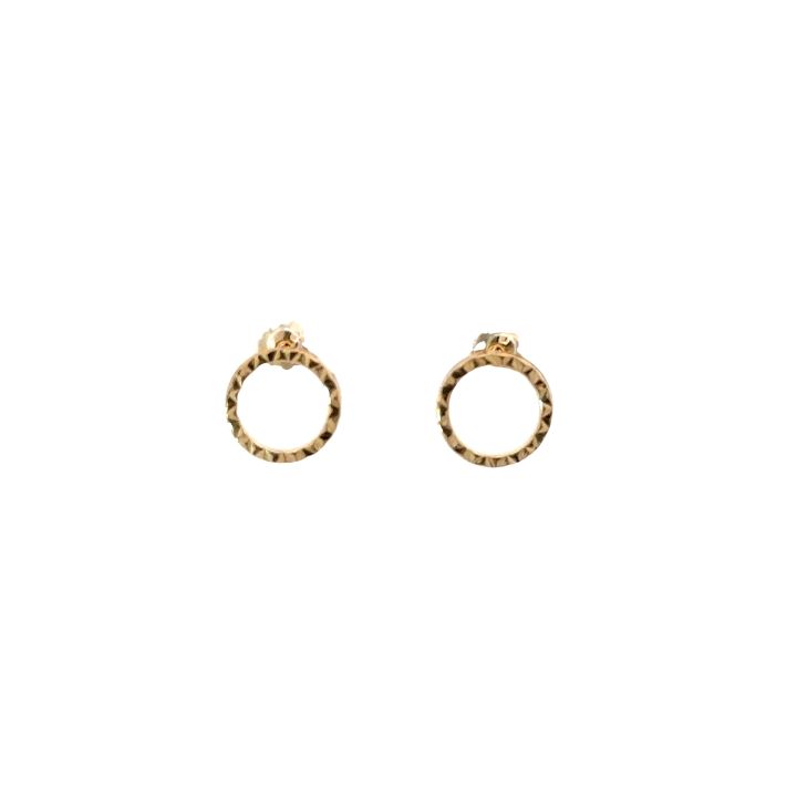 9ct Yellow Gold Open Diamond Cut Stud Earrings