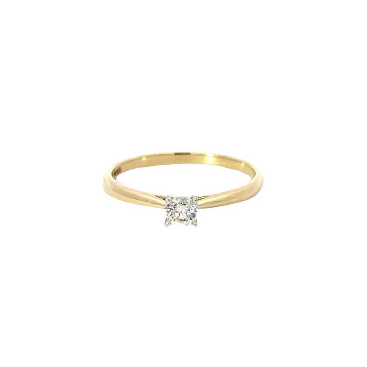 9ct Yellow Gold 0.25ct Round Brilliant Cut Diamond Ring