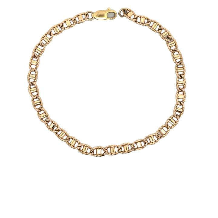 Pre Owned 9ct Yellow Gold Fancy Link Bracelet