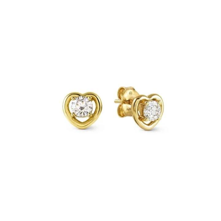 Nomination Gold Plated Cosmic Love Heart Stud Earrings