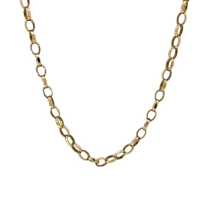Pre Owned 9ct Yellow Gold Oval Belcher Chain 53cm