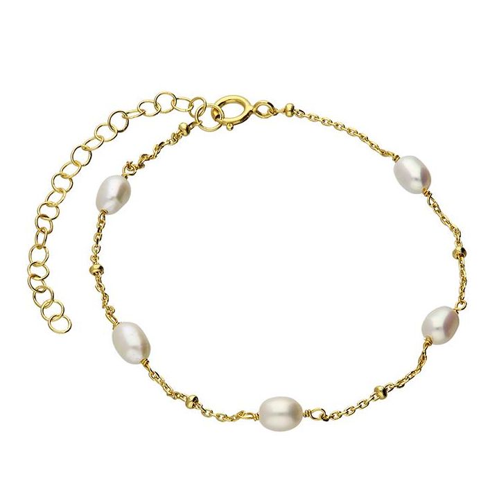Yellow Gold Plated Freshwater Pearl Bracelet