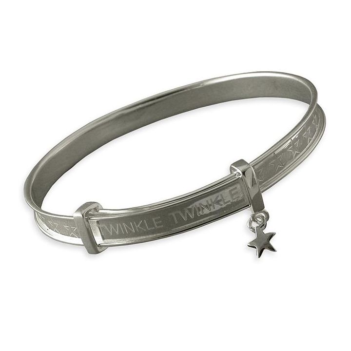 Silver Twinkle Twinkle Little Star Baby Bangle