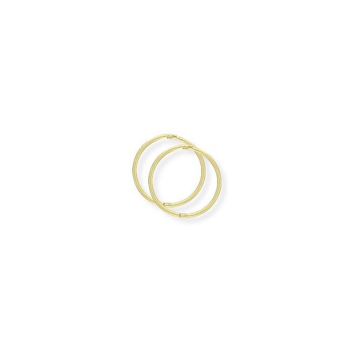 9ct Yellow Gold 14mm Hinged Sleeper Earrings