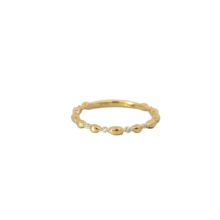 18ct Yellow Gold Spaced Diamond Set Wedding Ring