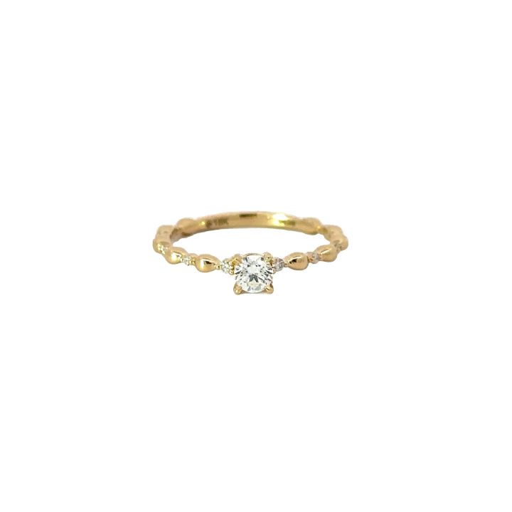 18ct Yellow Gold Solitaire Round Brilliant Cut Diamond Ring