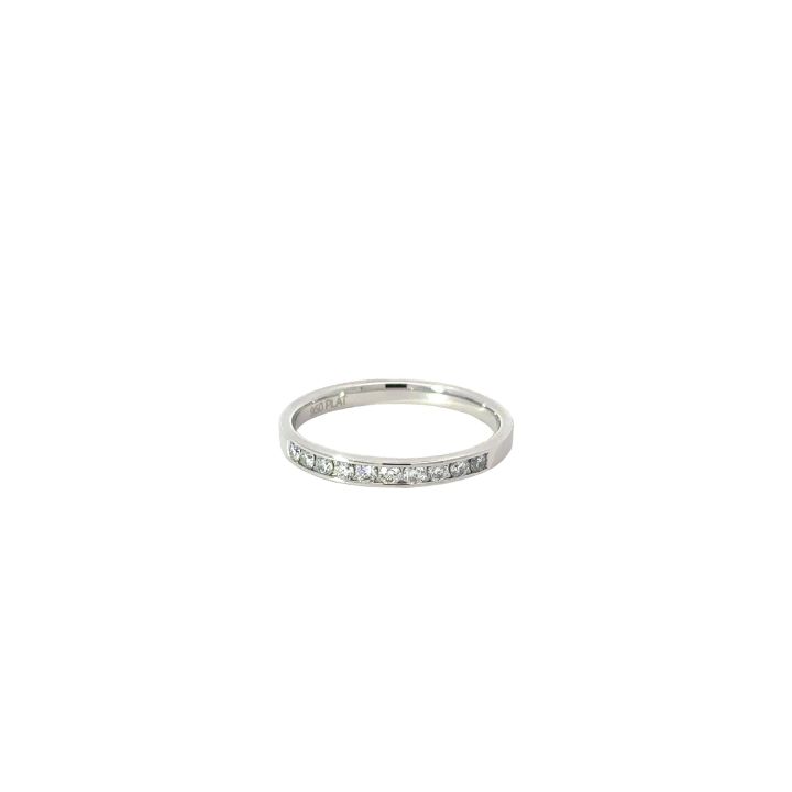 Platinum 0.25ct Round Brilliant Cut Diamond Channel Set Ring