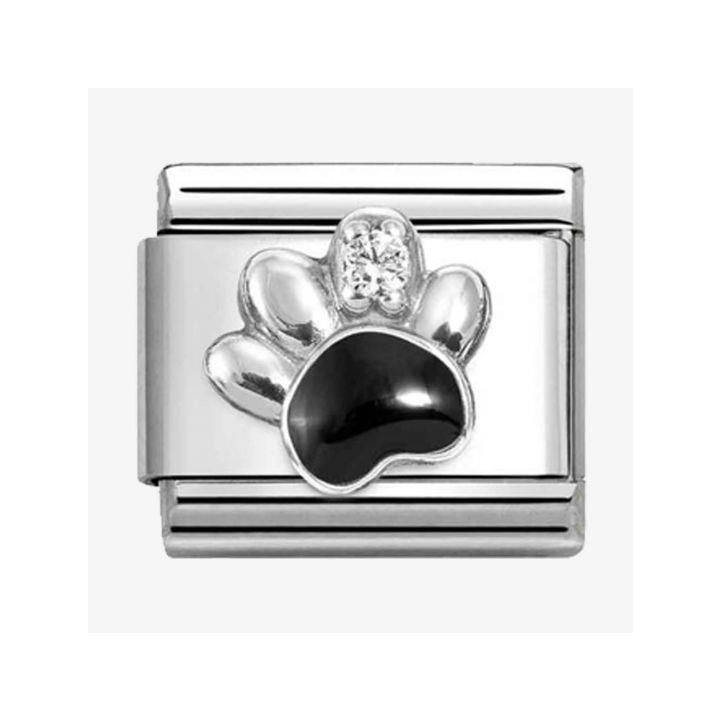 Nomination Black Paw Print Charm