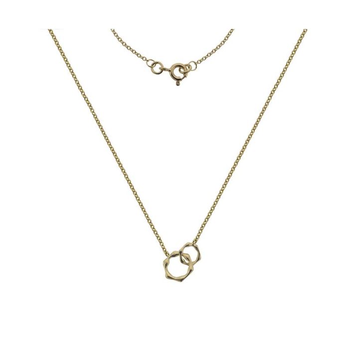 9ct Yellow Gold Interlocking Circle Bamboo Necklace