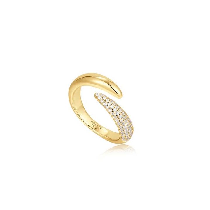 Ania Haie Gold Plated Sparkle Wrap Adjustable Ring