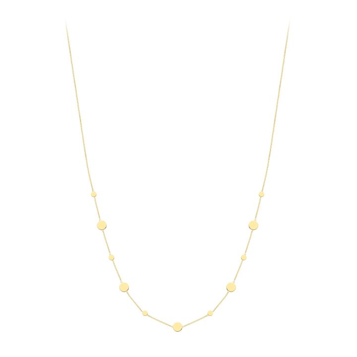 9ct Yellow Gold Disc Station Necklace
