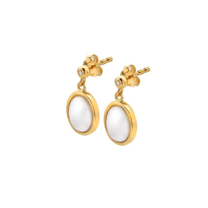 Hot Diamonds Pearl Oval Drop Earrings