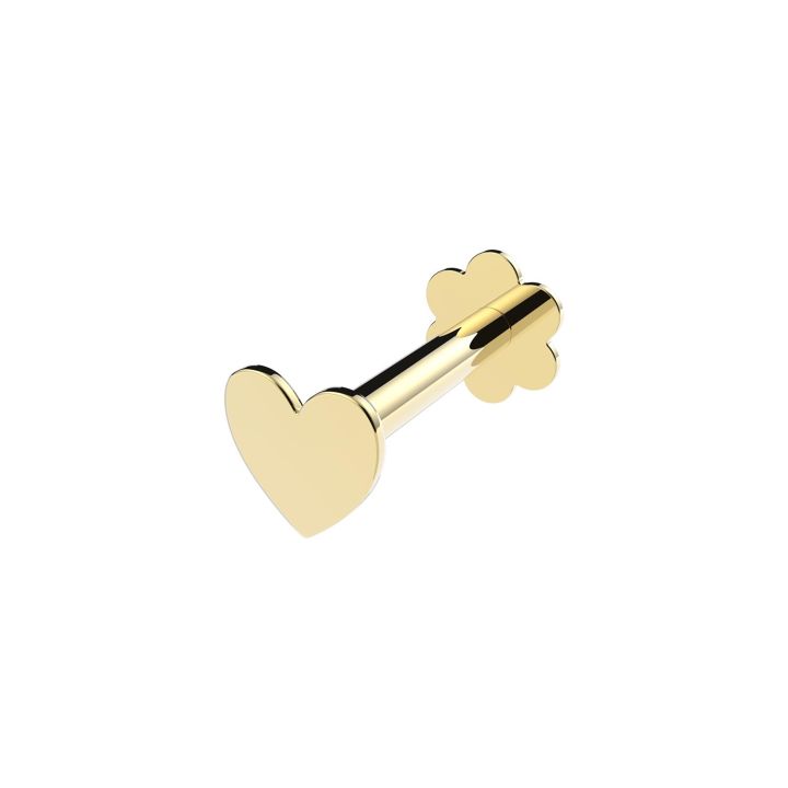 9ct Yellow Gold Heart Cartilage Earring