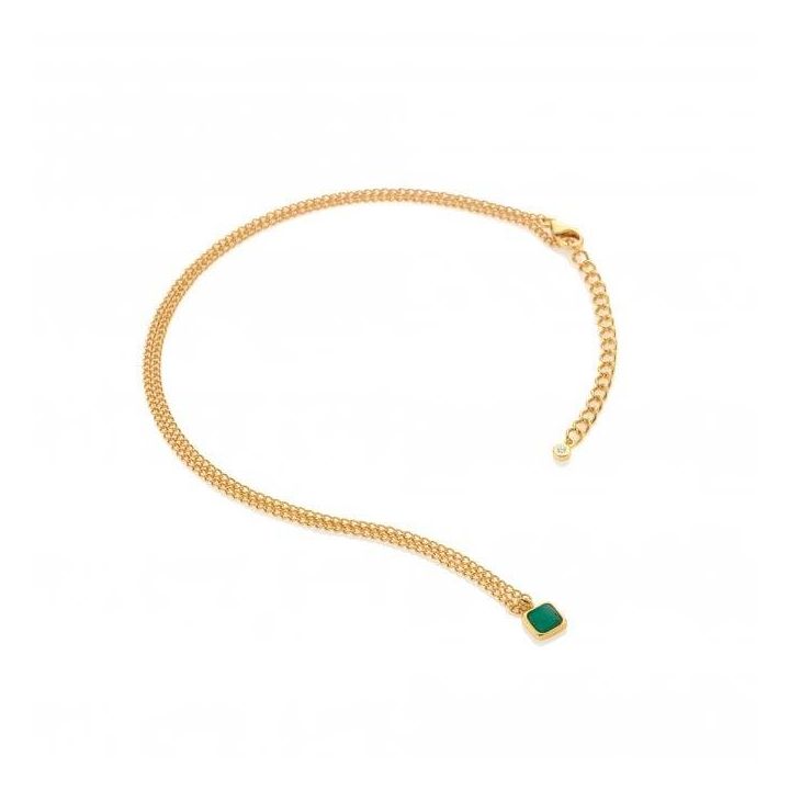 Hot Diamonds Green Agate Necklace