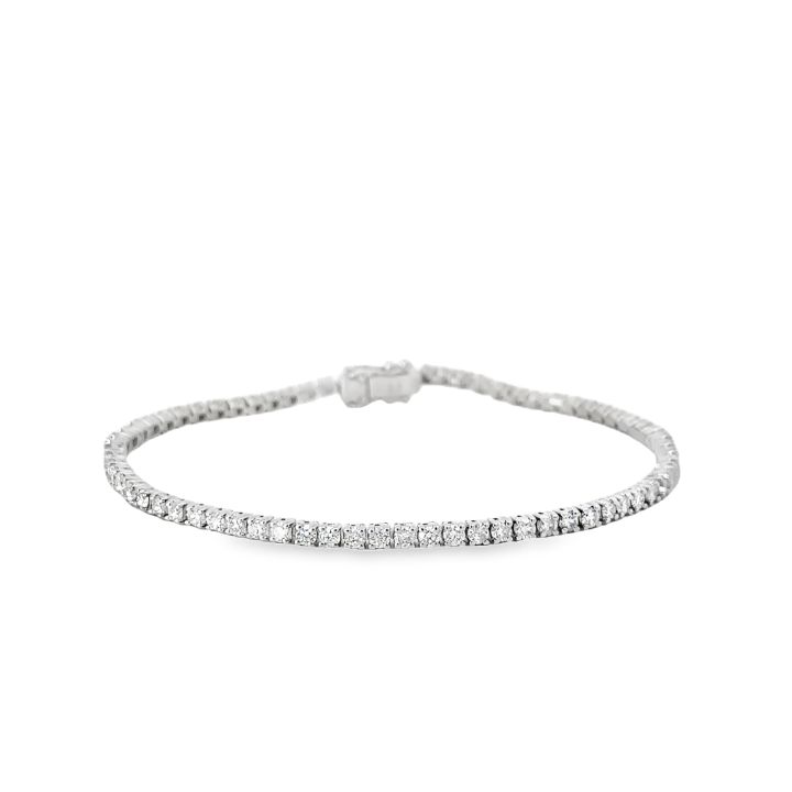 18ct White Gold 3ct Diamond Flexi Link Tennis Bracelet