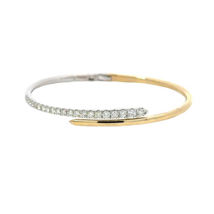 9ct Yellow & White Gold Diamond Wrap Bangle