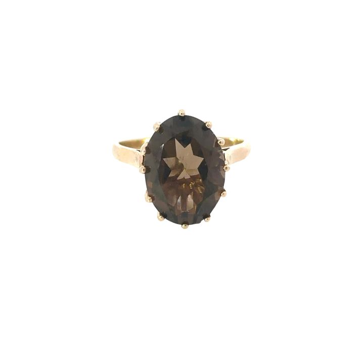 Pre Owned 9ct Yellow Gold Smoky Quartz Ring