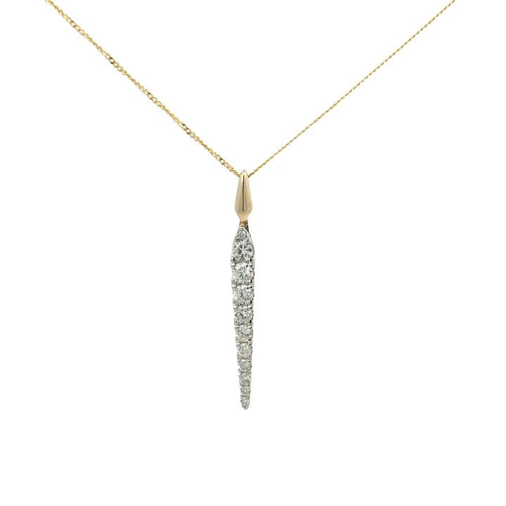 9ct Yellow & White Gold Diamond Point Pendant