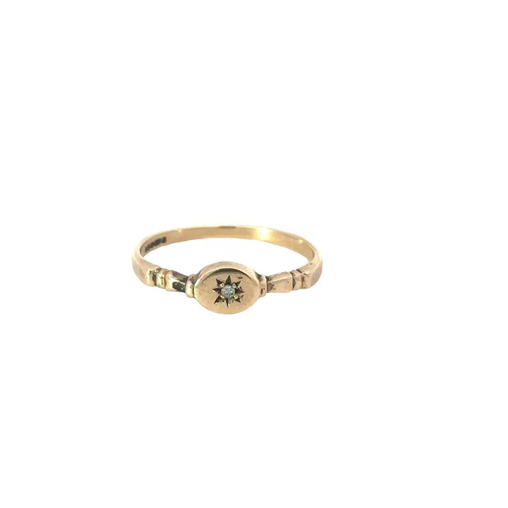 Pre Owned 9ct Yellow Gold Gypsy Set Diamond Ring
